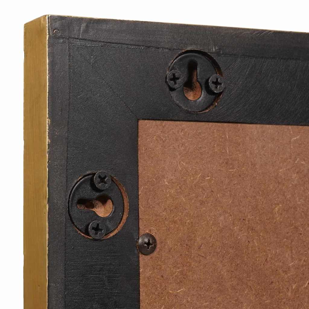 Bathroom Mirror Wall-mounted Black and Gold 50 x 2.5 x 70 cm